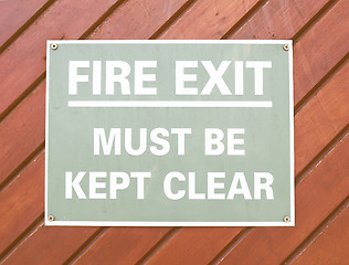 Image showing  Fire exit sign vintage