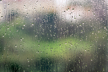 Image showing Raindrops on the Glass