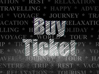 Image showing Travel concept: Buy Ticket in grunge dark room