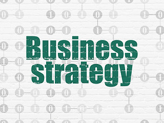 Image showing Business concept: Business Strategy on wall background