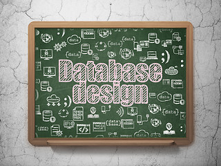 Image showing Database concept: Database Design on School Board background