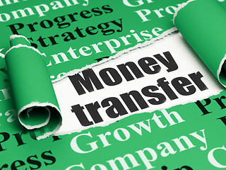 Image showing Finance concept: black text Money Transfer under the piece of  torn paper