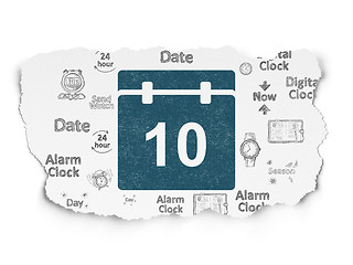 Image showing Timeline concept: Calendar on Torn Paper background
