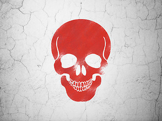 Image showing Health concept: Scull on wall background