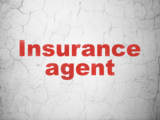 Image showing Insurance concept: Insurance Agent on wall background