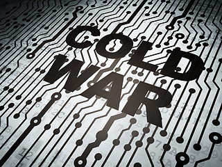 Image showing Political concept: circuit board with Cold War