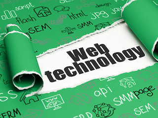 Image showing Web design concept: black text Web Technology under the piece of  torn paper