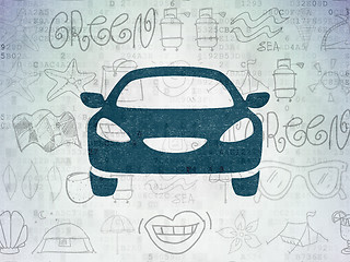 Image showing Vacation concept: Car on Digital Paper background