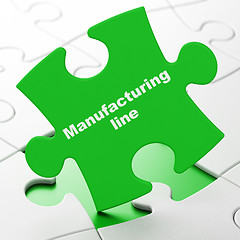 Image showing Industry concept: Manufacturing Line on puzzle background