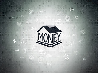 Image showing Currency concept: Money Box on Digital Paper background
