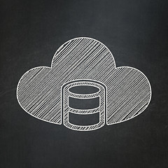 Image showing Software concept: Database With Cloud on chalkboard background