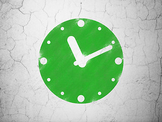 Image showing Time concept: Clock on wall background