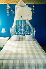 Image showing Classic Double Size Bed with Mosquito Curtain