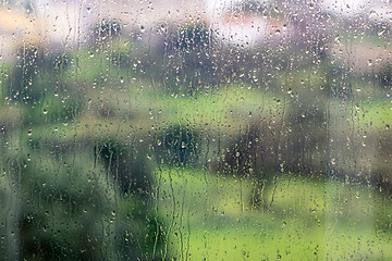 Image showing Raindrops on the Glass