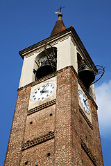 Image showing in mozzate   old abstract  l  and church tower bell sunny day mi