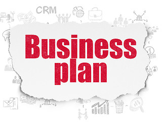 Image showing Business concept: Business Plan on Torn Paper background