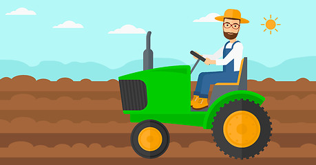 Image showing Farmer driving tractor.