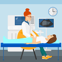 Image showing Patient under ultrasound examination.