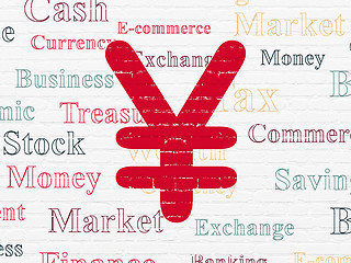 Image showing Currency concept: Yen on wall background