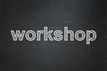 Image showing Studying concept: Workshop on chalkboard background