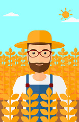 Image showing Man in wheat field.