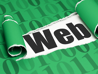 Image showing Web development concept: black text Web under the piece of  torn paper