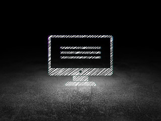 Image showing Web development concept: Monitor in grunge dark room