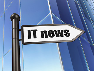 Image showing News concept: sign IT News on Building background