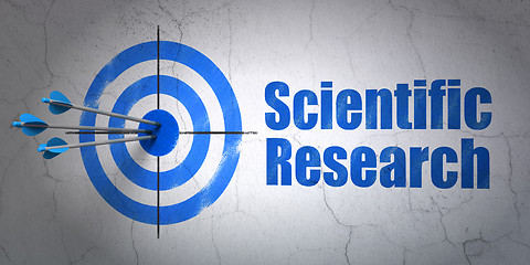 Image showing Science concept: target and Scientific Research on wall background