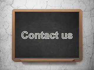 Image showing Business concept: Contact us on chalkboard background