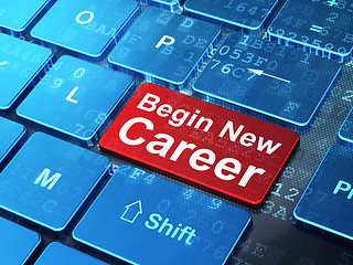 Image showing Business concept: Begin New Career on computer keyboard background