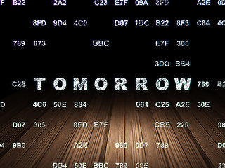 Image showing Time concept: Tomorrow in grunge dark room