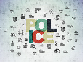 Image showing Law concept: Police on Digital Paper background