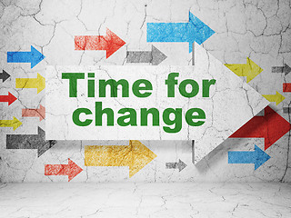 Image showing Time concept: arrow with Time for Change on grunge wall background