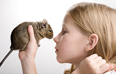 Image showing girl with hamster