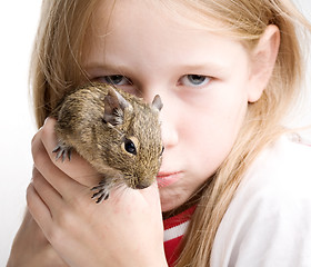 Image showing girl with mouse