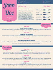 Image showing Modern resume cv with pink ribbon