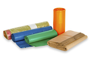 Image showing Rolls of trash bags