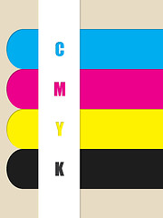 Image showing Abstract cmyk color ribbons