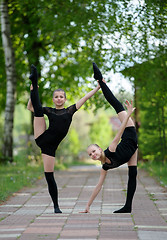 Image showing Two Teen Rhythmic Gymnasts