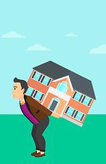 Image showing Man carrying house.