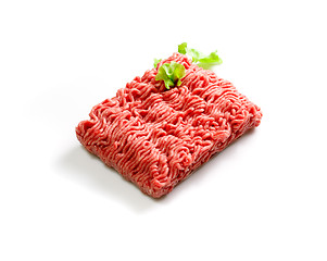 Image showing Forcemeat from beef it is isolated on a white background