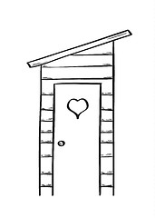 Image showing sketch of the wooden latrine