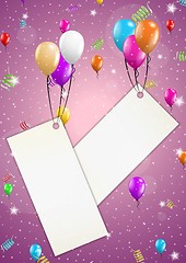 Image showing background with balloons and confetti