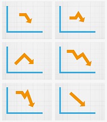 Image showing six charts with arrow