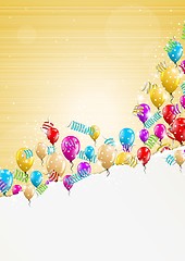 Image showing backgroud with balloons and torn paper