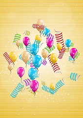 Image showing background with balloons and confetti