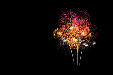 Image showing Isolated fireworks display