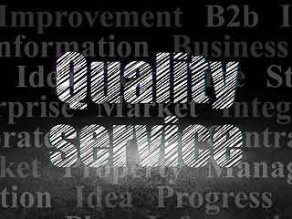 Image showing Finance concept: Quality Service in grunge dark room