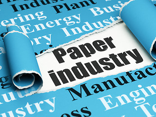 Image showing Industry concept: black text Paper Industry under the piece of  torn paper